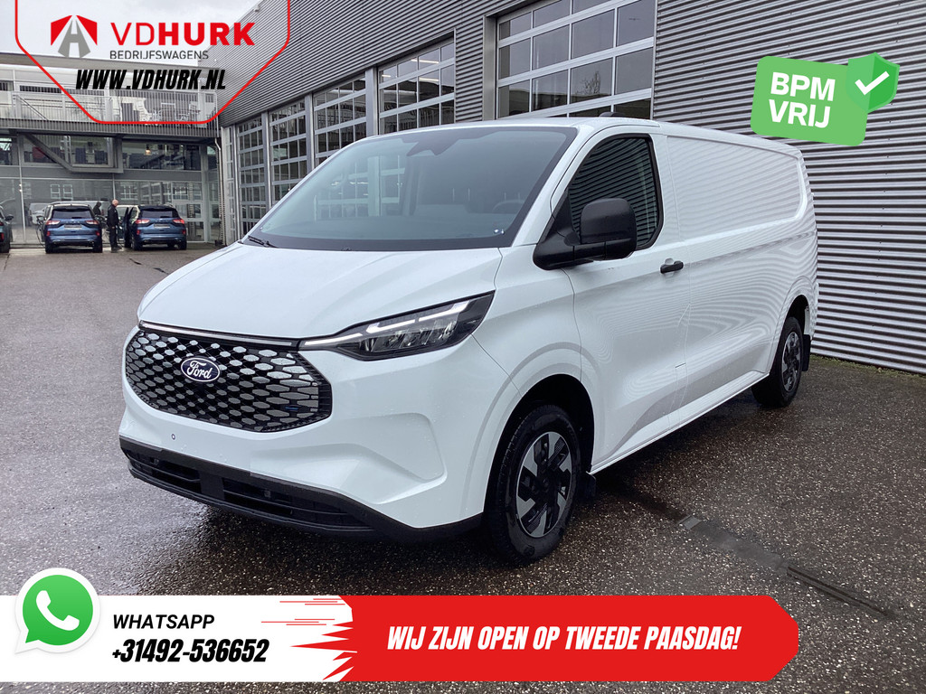 Ford E-Transit Custom Bestelbus L2 Trend 65 kWh 330 km WLTP Garantie t/m 2029/ LED/ Standkachel/ Snellader/ 2.3t Trekverm./ Stoelverw./ Carplay/ Camera/ PDC/ Cr 7