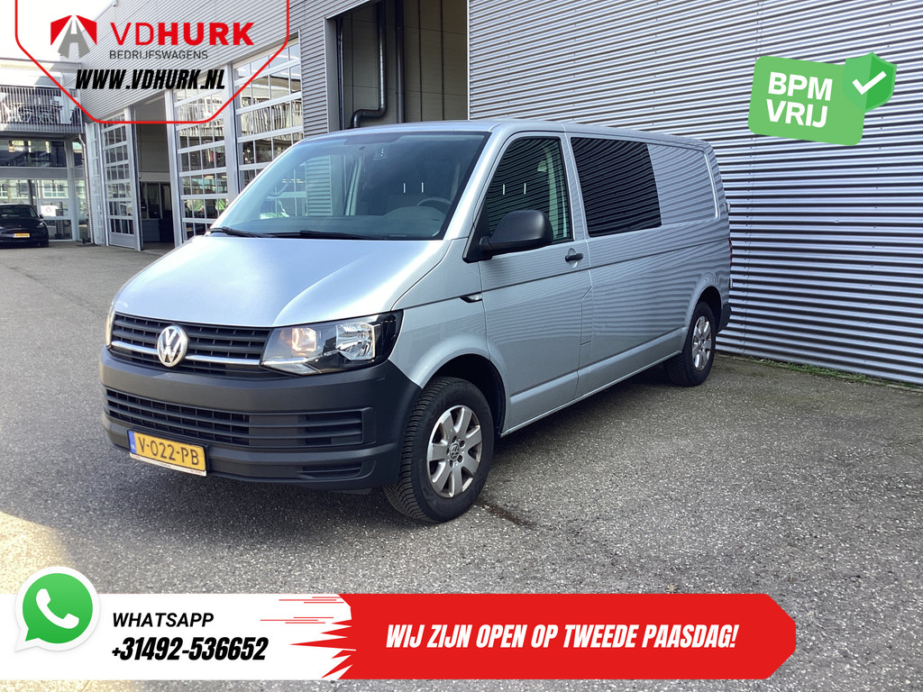 Volkswagen Transporter Bestelbus 2.0 TDI 150 pk L2 DC Dubbel Cabine EXPORT 2.5t Trekverm./ Airco/ Camera/ Cruise/ 16”LMV/ Trekhaak 7