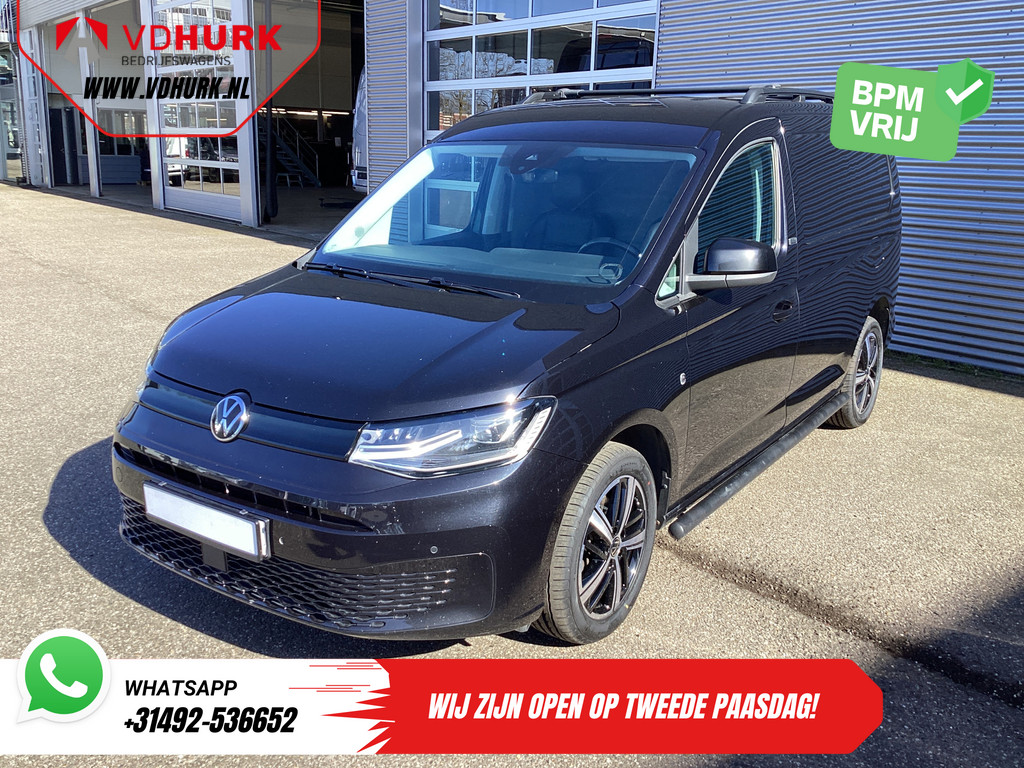 Volkswagen Caddy Cargo Maxi Bestelbus 2.0 TDI 125 pk DSG Aut. Black Edition LED/ Spoiler/ Frontlip/ 18'' LMV/ Adapt.Cruise/ Standkachel/ Stoelverw./ Leder/ Carplay/ N 7