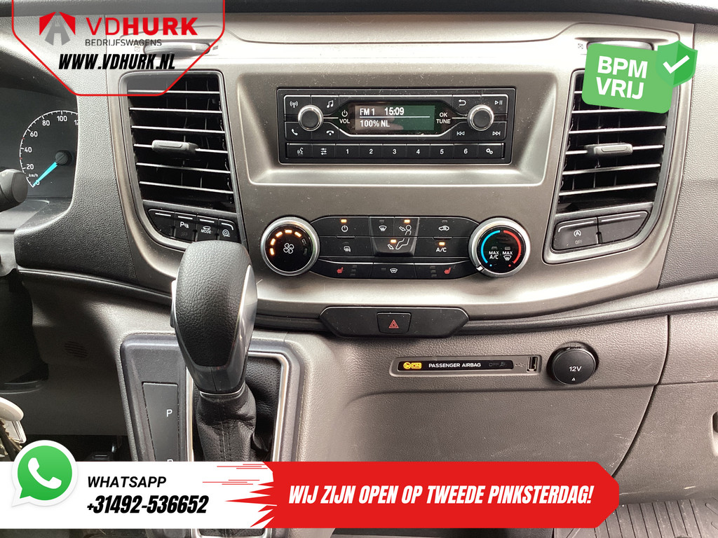 Ford Transit Custom Bestelbus 2.0 TDCI 130 pk Aut. 2x Schuifdeur/ Standkachel/ Stoelverw./ Airco/ Cruise/ Inrichting/ PDC/ DAB/ Dakdragers 16