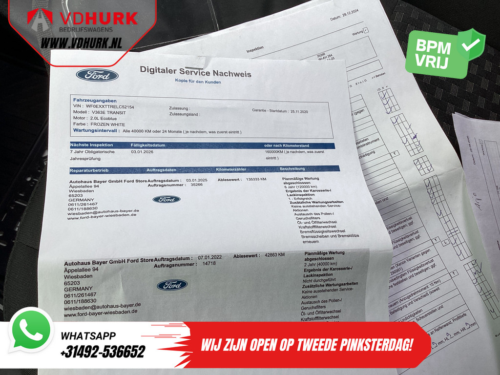 Ford Transit Bestelbus 350 2.0 TDCI 185 pk Aut. L3H3 Riem V.V/ 2xSchuifdeur/ Bi-Xenon/ Elek.Stoel/ Carplay/ Stoelverw./ Camera/ Cruise/ PDC/ Navi 16