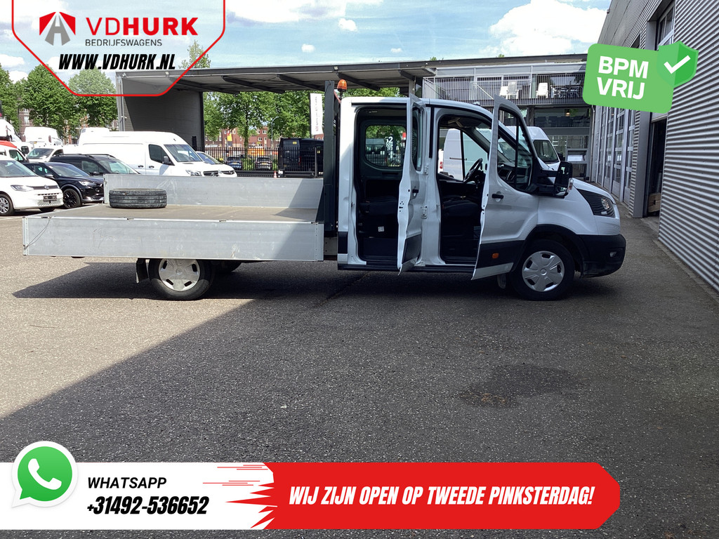 Ford Transit Open laadbak 2.0 TDCI 130 pk DC Dubbel Cabine Open Laadbak/ 7 Pers./ 3.0t Trekverm./ Carplay/ Cruise/ Climate/ Pick Up 5