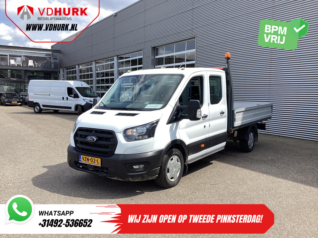 Ford Transit Open laadbak 2.0 TDCI 130 pk DC Dubbel Cabine Open Laadbak/ 7 Pers./ 3.0t Trekverm./ Carplay/ Cruise/ Climate/ Pick Up 7
