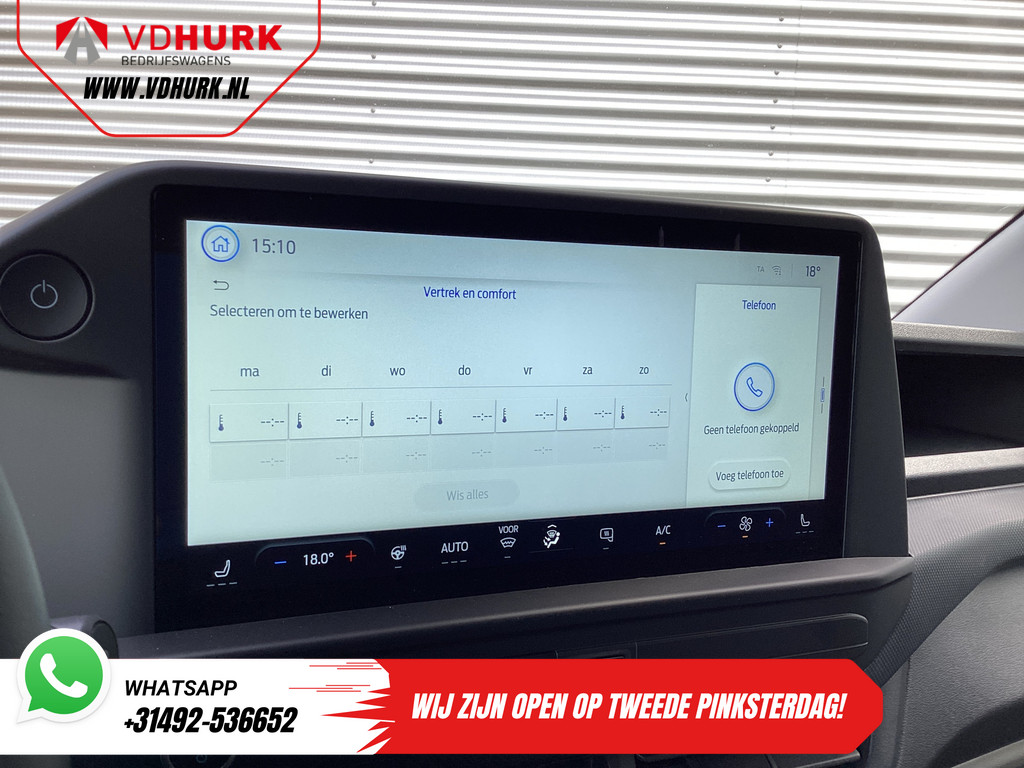 Ford E-Transit Custom Bestelbus 71 kWh L2 360 km WLTP Garantie t/m 2028/ LED/ Snellader/ Standkachel/ Stoelverw./ Stuurverw./ Carplay/ Camera/ PDC/ Climate/ Cru 15