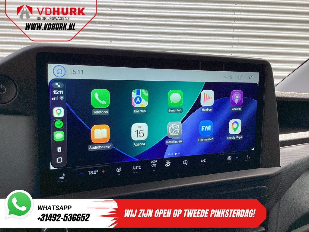 Ford E-Transit Custom Bestelbus 71 kWh L2 360 km WLTP Garantie t/m 2028/ LED/ Snellader/ Standkachel/ Stoelverw./ Stuurverw./ Carplay/ Camera/ PDC/ Climate/ Cru 18