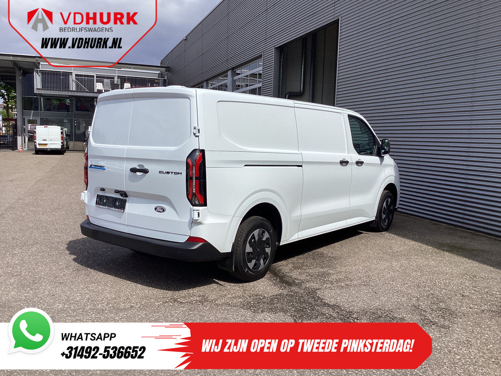 Ford E-Transit Custom Bestelbus 71 kWh L2 360 km WLTP Garantie t/m 2028/ LED/ Snellader/ Standkachel/ Stoelverw./ Stuurverw./ Carplay/ Camera/ PDC/ Climate/ Cru 9