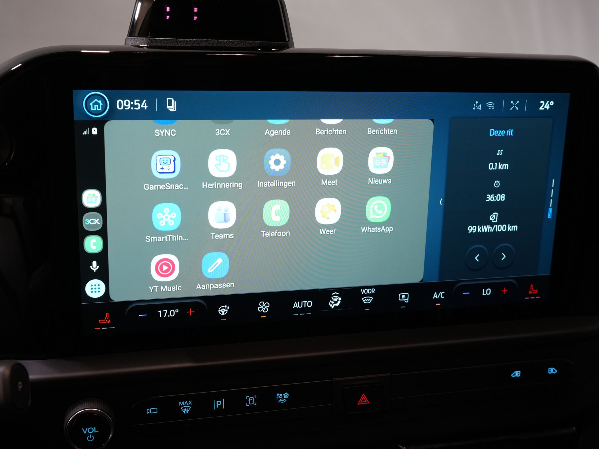 Ford E-Transit Custom Bestelbus 218 pk 330 km WLTP L2 Limited 2x Elek.Schuif/ 2.3t Trekverm./ Snellader/ B&O/ Adapt.Cruise/ Standkachel/ Carplay/ 360 Camera/ Tr 26
