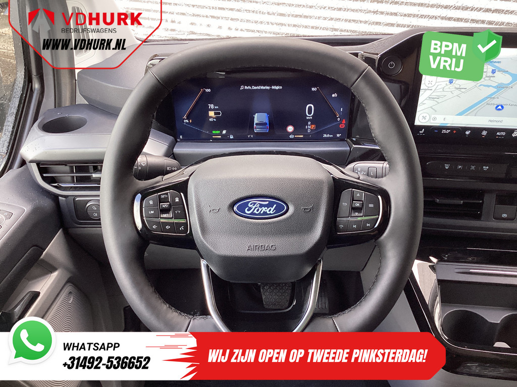 Ford E-Transit Custom Bestelbus Sport L2 330km WLTP LED/ 2x Schuifdeur/ Adapt.Cruise/ Elek.Stoel/ Standkachel/ Stoelverw./ Carplay/ Navi/ Camera/ Climate/ 19” L 12