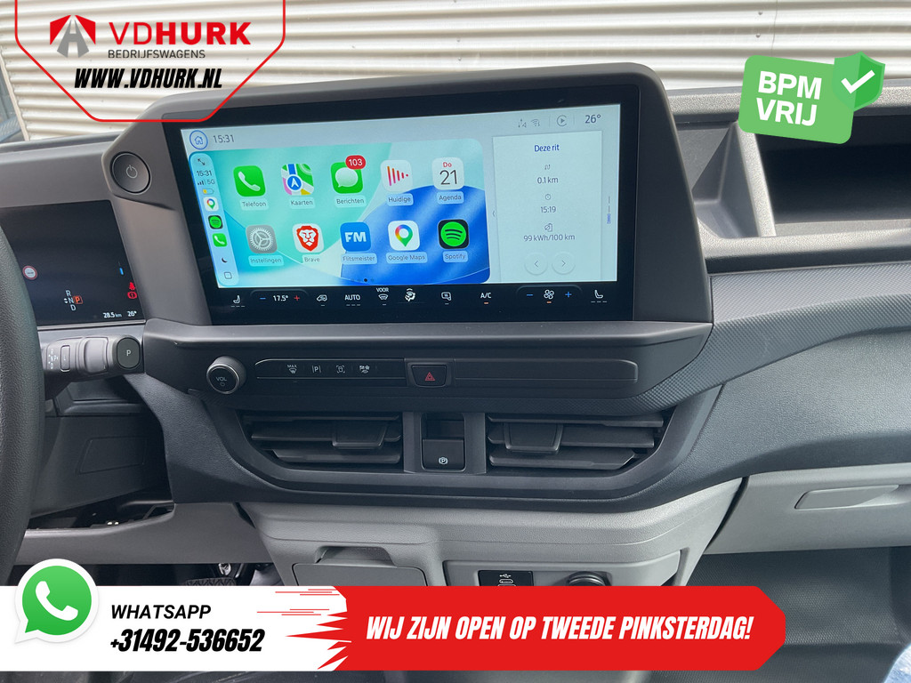 Ford E-Transit Custom Bestelbus L2 330 km WLTP LED/ Standkachel/ Stoelverw./ Snellader/ 2.3t Trekverm./ Carplay/ Climate/ Camera/ PDC/ Cruise 12