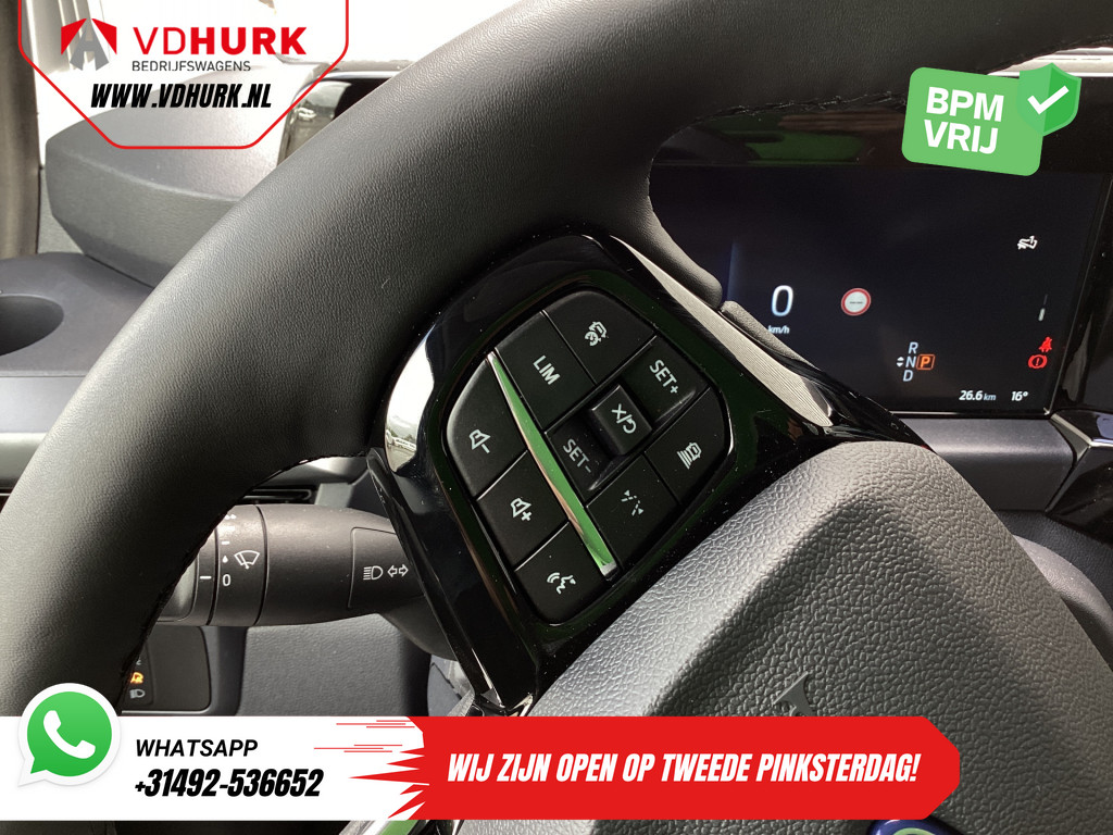 Ford E-Transit Custom Bestelbus Sport L2 330km WLTP LED/ 2x Schuifdeur/ Adapt.Cruise/ Elek.Stoel/ Standkachel/ Stoelverw./ Carplay/ Navi/ Camera/ Climate/ 19” L 17