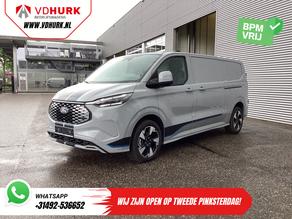 Ford E-Transit Custom Bestelbus Sport L2 330km WLTP LED/ 2x Schuifdeur/ Adapt.Cruise/ Elek.Stoel/ Standkachel/ Stoelverw./ Carplay/ Navi/ Camera/ Climate/ 19” L 8