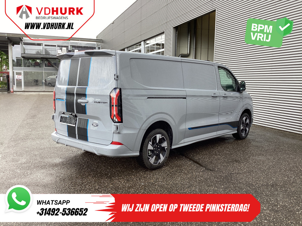 Ford E-Transit Custom Bestelbus Sport L2 330km WLTP LED/ 2x Schuifdeur/ Adapt.Cruise/ Elek.Stoel/ Standkachel/ Stoelverw./ Carplay/ Navi/ Camera/ Climate/ 19” L 9