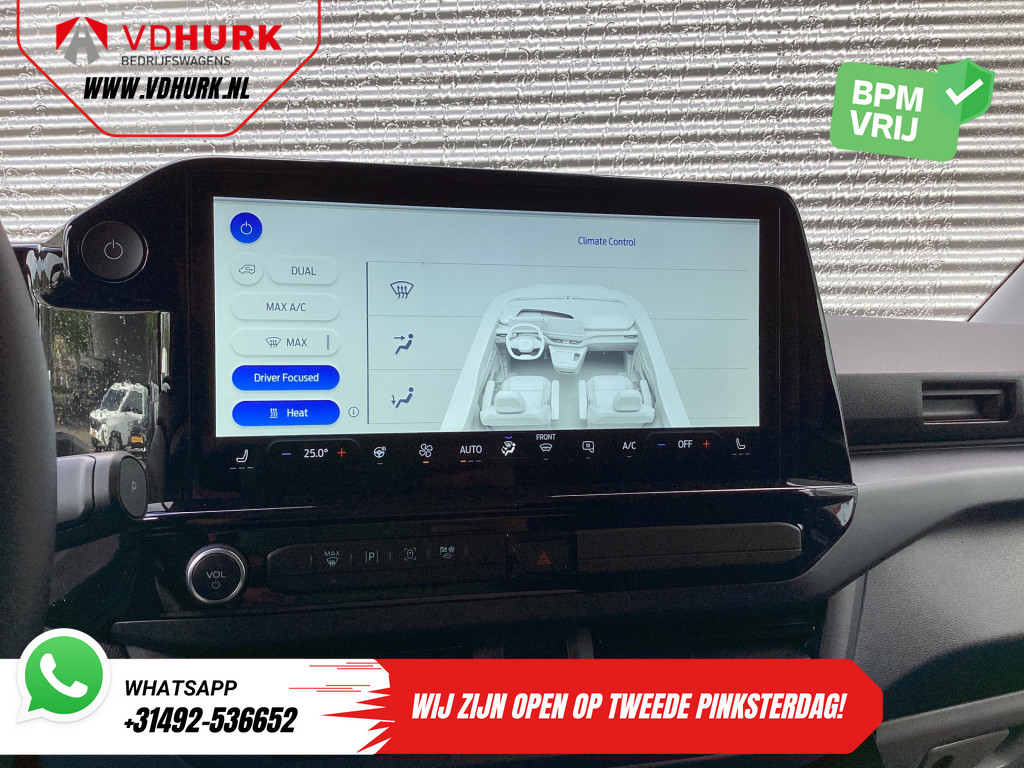 Ford E-Transit Custom Bestelbus Sport L2 330km WLTP LED/ 2x Schuifdeur/ Adapt.Cruise/ Elek.Stoel/ Standkachel/ Stoelverw./ Carplay/ Navi/ Camera/ Climate/ 19” L 16
