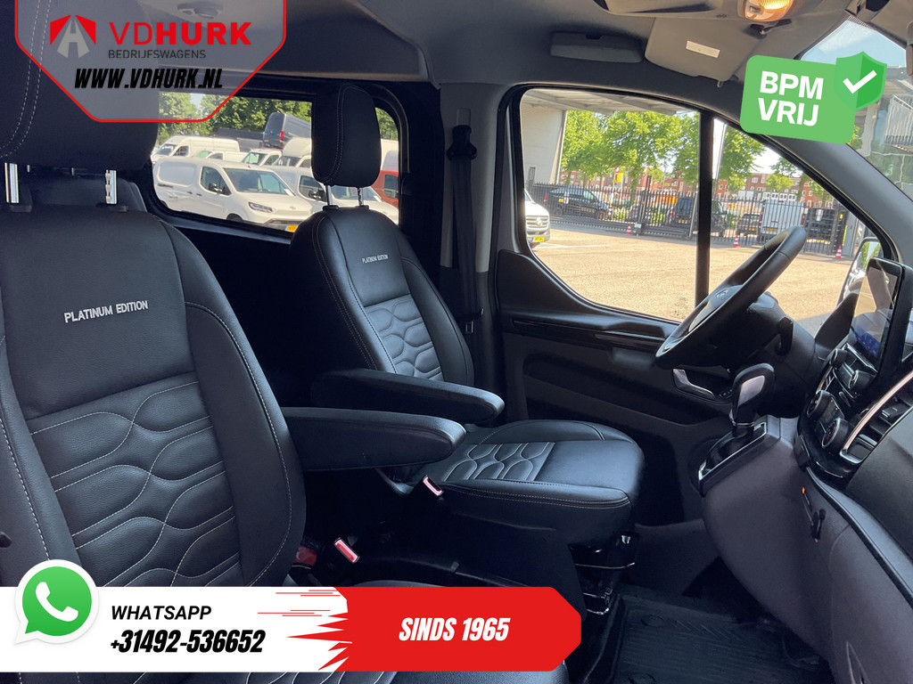 Ford Transit Custom Bestelbus 2.0 TDCI 130 pk Aut. L2 DC Dubbel Cabine 2xSchuifdeur/ NL Auto/ Carplay/ Leder/ Stoelverw./ Navi/ Cruise/ Camera/ Airco/ Dakdrag 12