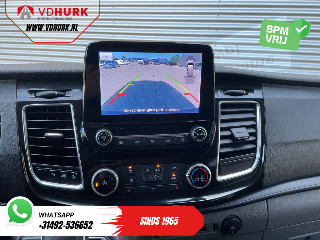 Ford Transit Custom Bestelbus 2.0 TDCI 130 pk Aut. L2 DC Dubbel Cabine 2xSchuifdeur/ NL Auto/ Carplay/ Leder/ Stoelverw./ Navi/ Cruise/ Camera/ Airco/ Dakdrag 16