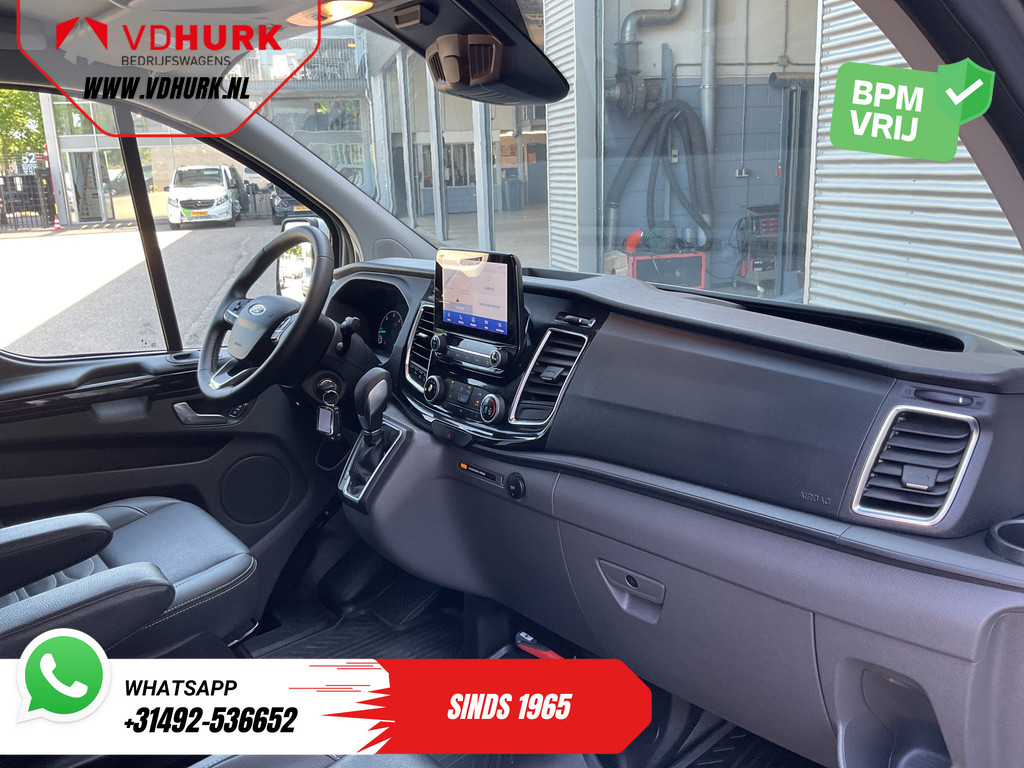 Ford Transit Custom Bestelbus 2.0 TDCI 130 pk Aut. L2 DC Dubbel Cabine 2xSchuifdeur/ NL Auto/ Carplay/ Leder/ Stoelverw./ Navi/ Cruise/ Camera/ Airco/ Dakdrag 2