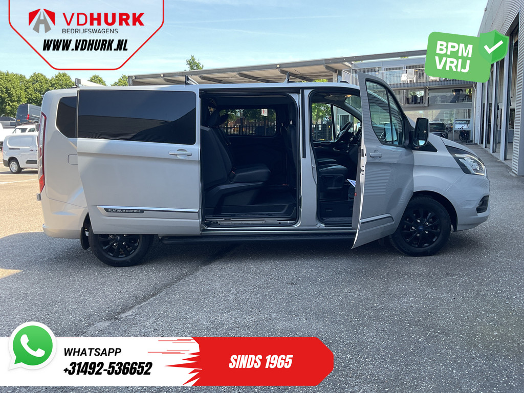 Ford Transit Custom Bestelbus 2.0 TDCI 130 pk Aut. L2 DC Dubbel Cabine 2xSchuifdeur/ NL Auto/ Carplay/ Leder/ Stoelverw./ Navi/ Cruise/ Camera/ Airco/ Dakdrag 5