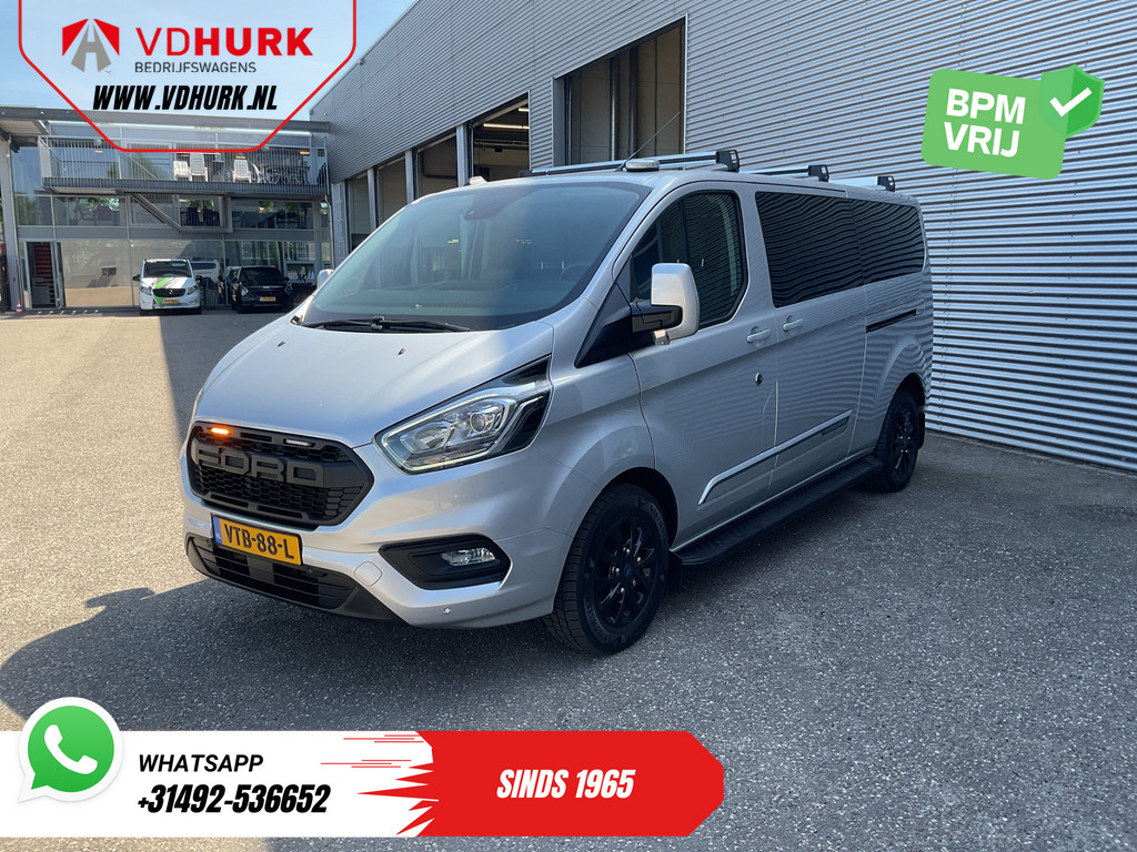 Ford Transit Custom Bestelbus 2.0 TDCI 130 pk Aut. L2 DC Dubbel Cabine 2xSchuifdeur/ NL Auto/ Carplay/ Leder/ Stoelverw./ Navi/ Cruise/ Camera/ Airco/ Dakdrag 8