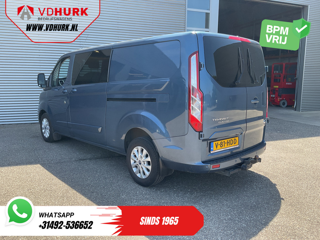 Ford Transit Custom Bestelbus 2.0 TDCI 170 pk Aut. L2 DC Dubbel Cabine 2xSchuifdeur/ Carplay/ Stoelverw./ Navi/ Airco/ Camera/ Cruise/ 16”LMV/ PDC/ Trekhaak 1