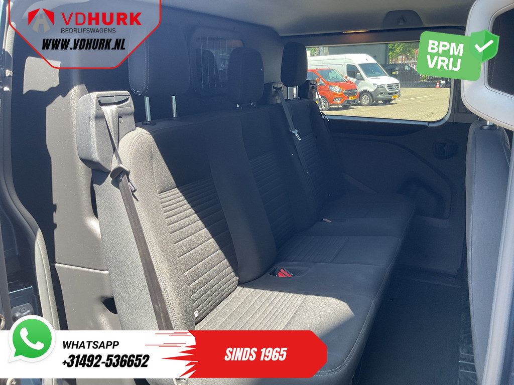 Ford Transit Custom Bestelbus 2.0 TDCI 170 pk Aut. L2 DC Dubbel Cabine 2xSchuifdeur/ Carplay/ Stoelverw./ Navi/ Airco/ Camera/ Cruise/ 16”LMV/ PDC/ Trekhaak 12