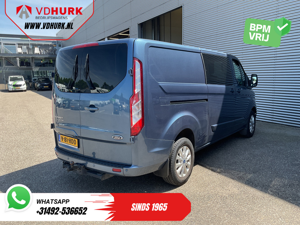 Ford Transit Custom Bestelbus 2.0 TDCI 170 pk Aut. L2 DC Dubbel Cabine 2xSchuifdeur/ Carplay/ Stoelverw./ Navi/ Airco/ Camera/ Cruise/ 16”LMV/ PDC/ Trekhaak 9