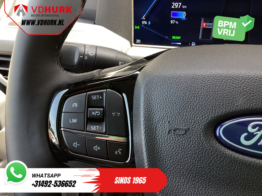 Ford E-Transit Custom Bestelbus L2 330 km WLTP Garantie t/m 2028/ LED/ Snellader/ Standkachel/ Stoelverw./ Stuurverw./ Carplay/ Camera/ PDC/ Climate/ Cruise 12