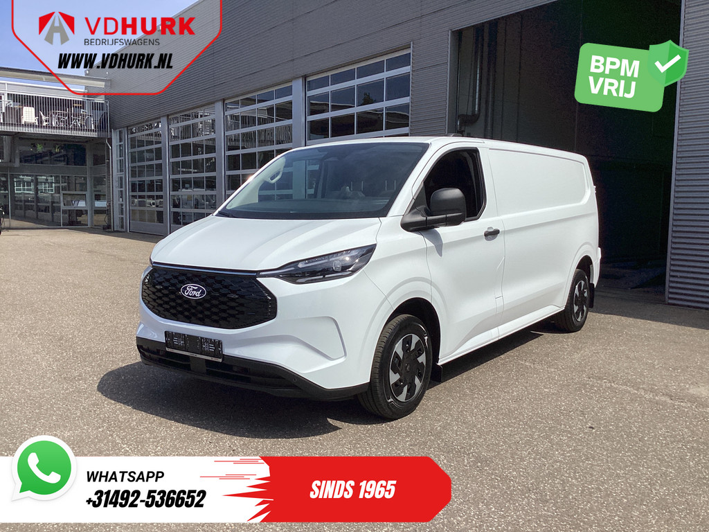 Ford E-Transit Custom Bestelbus L2 330 km WLTP Garantie t/m 2028/ LED/ Snellader/ Standkachel/ Stoelverw./ Stuurverw./ Carplay/ Camera/ PDC/ Climate/ Cruise 7