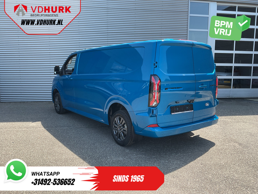Ford E-Transit Custom Bestelbus 218 pk 330 km WLTP L2 Limited B&O/ Adapt.Cruise/ Elek.Trekhaak/ Standkachel/ Stoelverw./ Stuurverw./ Carplay/ Navi/ 360.Camera/  1