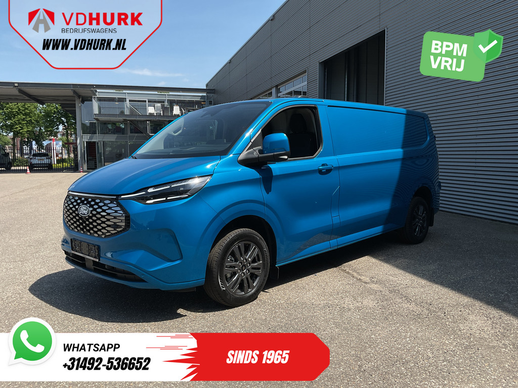 Ford E-Transit Custom Bestelbus 218 pk 330 km WLTP L2 Limited B&O/ Adapt.Cruise/ Elek.Trekhaak/ Standkachel/ Stoelverw./ Stuurverw./ Carplay/ Navi/ 360.Camera/  8
