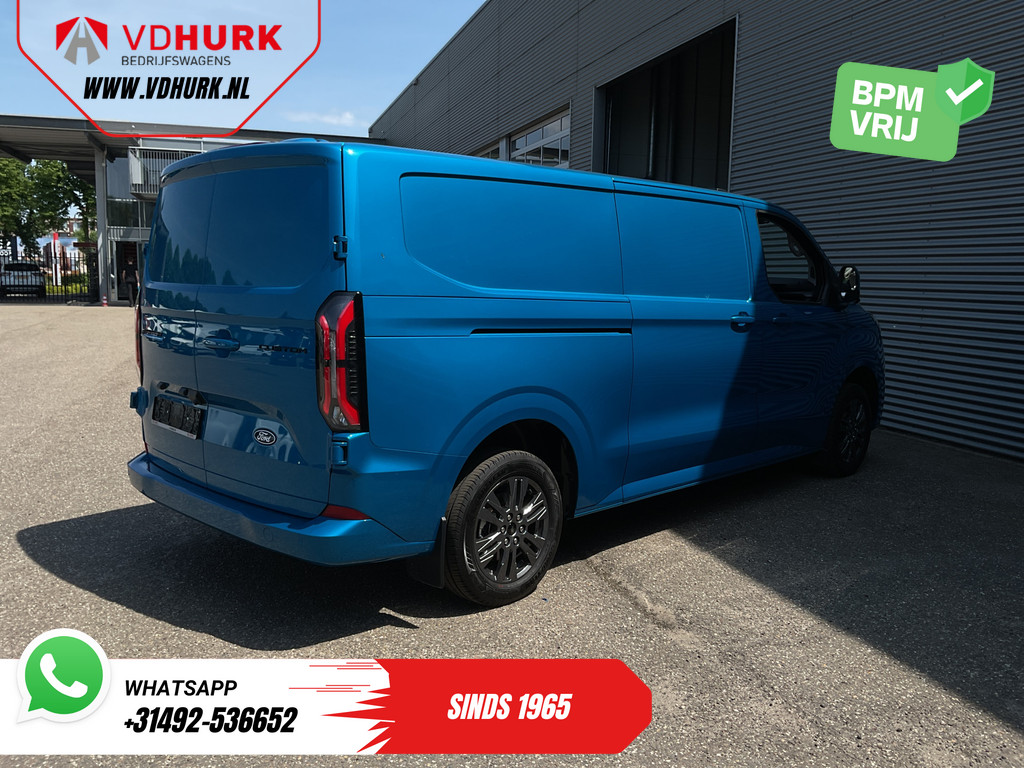 Ford E-Transit Custom Bestelbus 218 pk 330 km WLTP L2 Limited B&O/ Adapt.Cruise/ Elek.Trekhaak/ Standkachel/ Stoelverw./ Stuurverw./ Carplay/ Navi/ 360.Camera/  9
