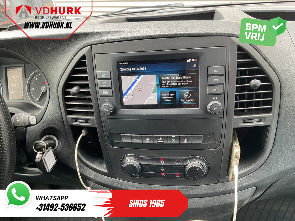 Mercedes-Benz Vito Bestelbus 119 CDI Aut. L3 LED/ Carplay/ Stoelverw./ Standkachel/ Navi/ Cruise/ Camera/ Airco/ 17”LMV/ PDC/ Dakdragers/ Trekhaak 13