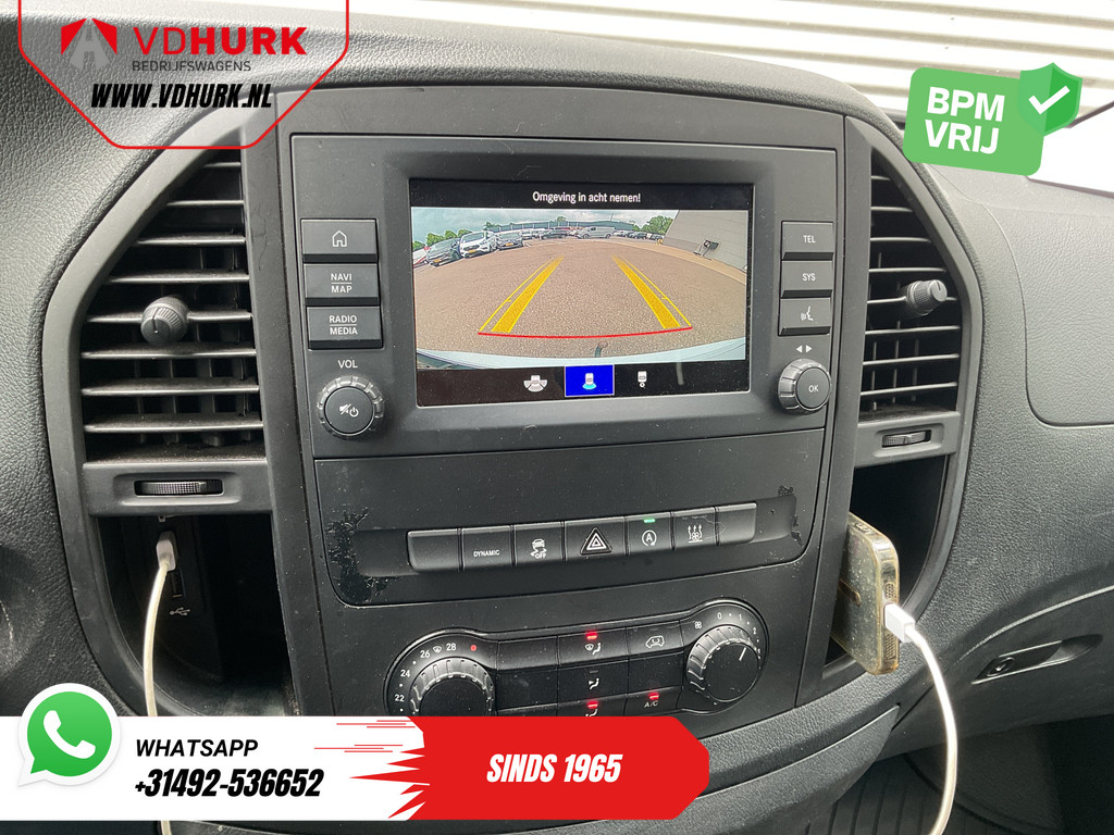 Mercedes-Benz Vito Bestelbus 119 CDI Aut. L3 LED/ Carplay/ Stoelverw./ Standkachel/ Navi/ Cruise/ Camera/ Airco/ 17”LMV/ PDC/ Dakdragers/ Trekhaak 17