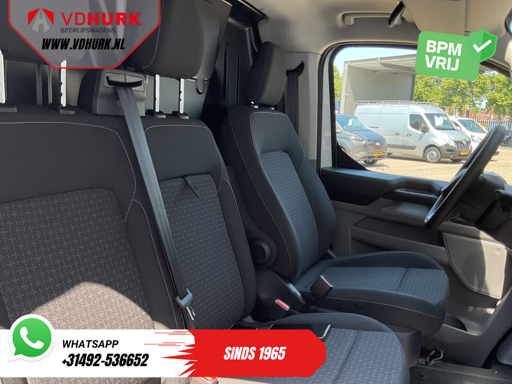 Ford E-Transit Custom Bestelbus L2 65 kWh 330 km WLTP Garantie t/m 05-'29/ LED/ Snellader/ Standkachel/ Stoelverw./ Stuurverw./ Carplay/ Camera/ PDC/ Climate/ C 10