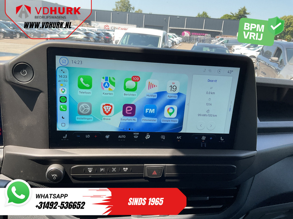 Ford E-Transit Custom Bestelbus L2 65 kWh 330 km WLTP Garantie t/m 05-'29/ LED/ Snellader/ Standkachel/ Stoelverw./ Stuurverw./ Carplay/ Camera/ PDC/ Climate/ C 14