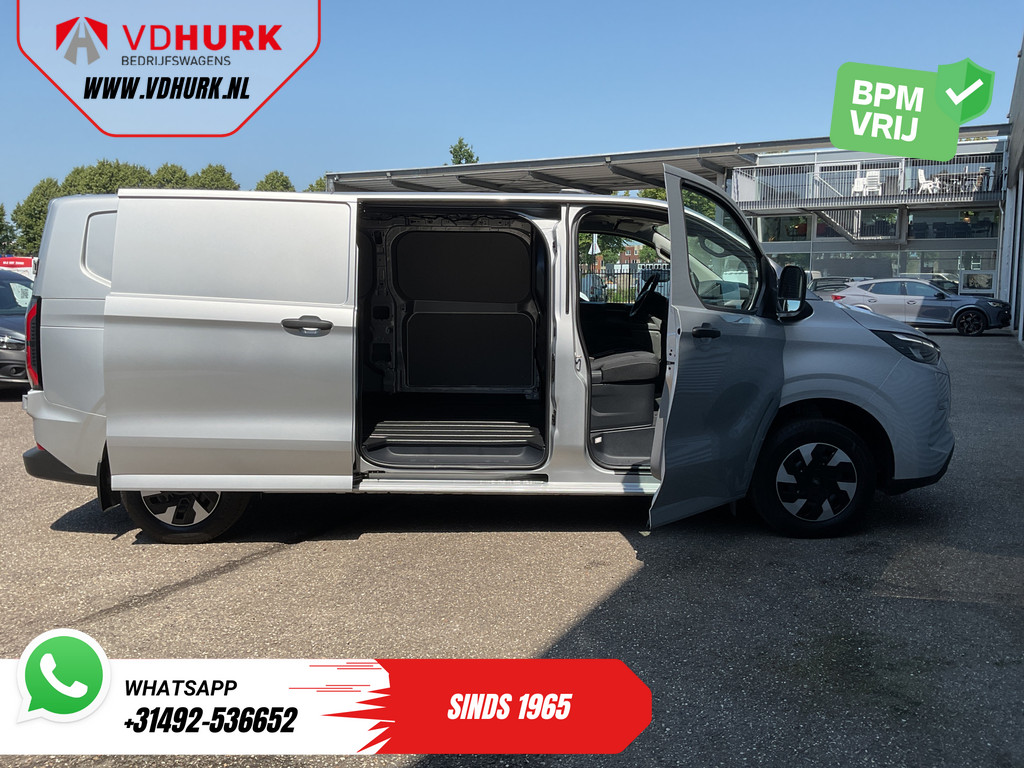 Ford E-Transit Custom Bestelbus L2 65 kWh 330 km WLTP Garantie t/m 05-'29/ LED/ Snellader/ Standkachel/ Stoelverw./ Stuurverw./ Carplay/ Camera/ PDC/ Climate/ C 4