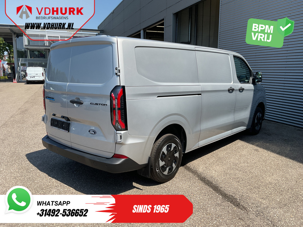 Ford E-Transit Custom Bestelbus L2 65 kWh 330 km WLTP Garantie t/m 05-'29/ LED/ Snellader/ Standkachel/ Stoelverw./ Stuurverw./ Carplay/ Camera/ PDC/ Climate/ C 8