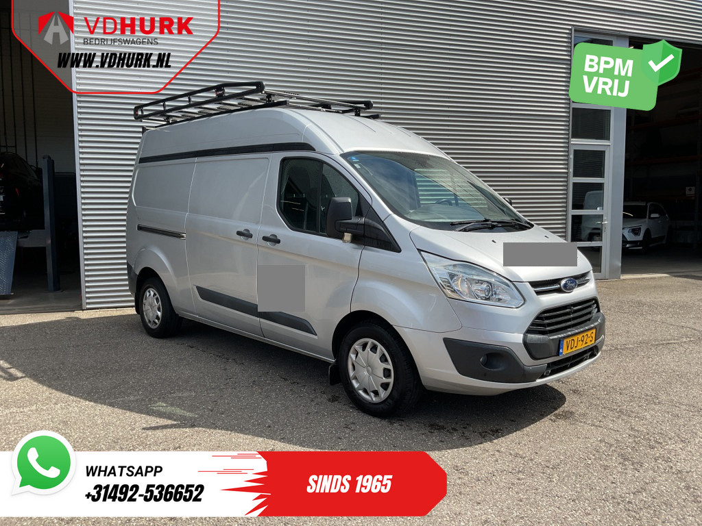 Ford Transit Custom Bestelbus 2.2 TDCI 155 pk L2H2 Carplay/ 2.8t Trekverm./ Airco/ Cruise/ Imperiaal + Ladder/ PDC/ Trekhaak 0