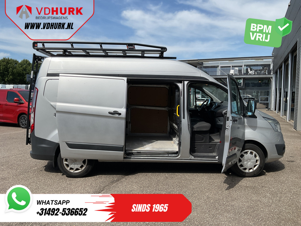 Ford Transit Custom Bestelbus 2.2 TDCI 155 pk L2H2 Carplay/ 2.8t Trekverm./ Airco/ Cruise/ Imperiaal + Ladder/ PDC/ Trekhaak 4