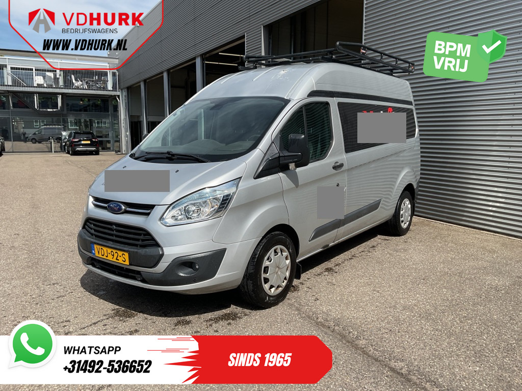 Ford Transit Custom Bestelbus 2.2 TDCI 155 pk L2H2 Carplay/ 2.8t Trekverm./ Airco/ Cruise/ Imperiaal + Ladder/ PDC/ Trekhaak 7