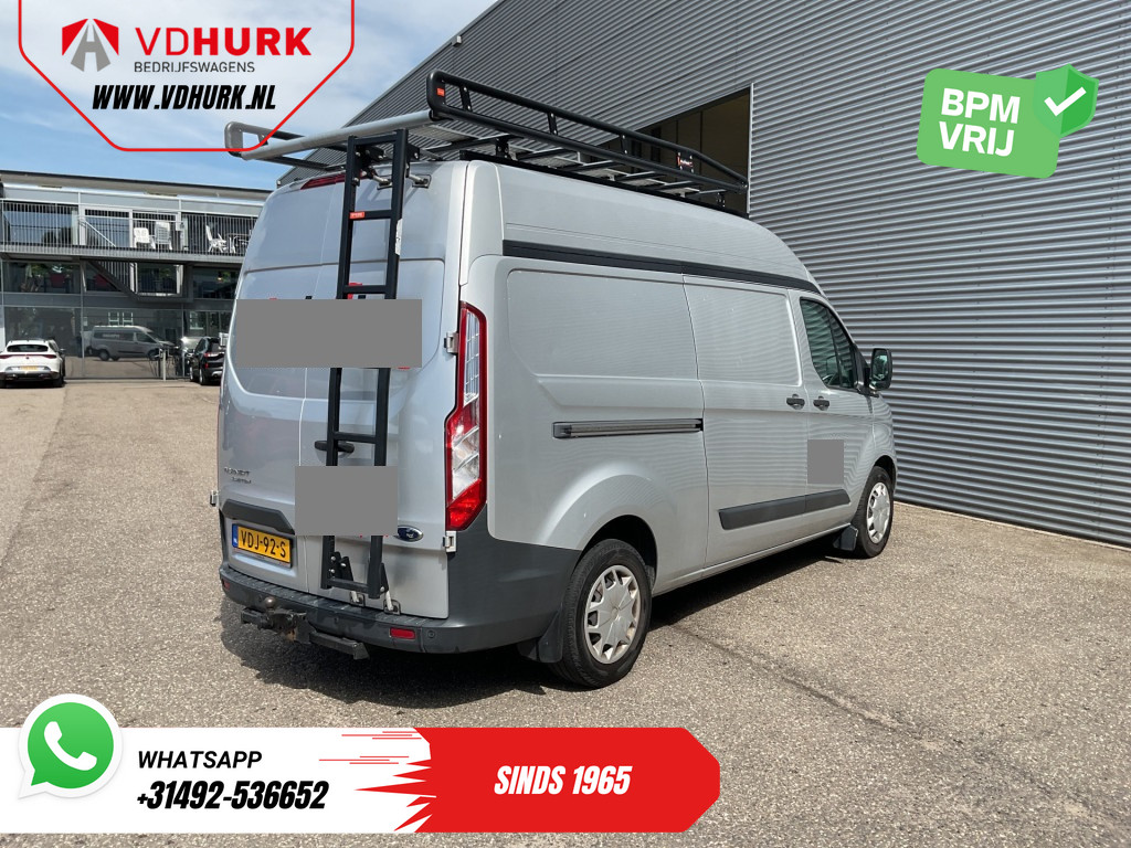 Ford Transit Custom Bestelbus 2.2 TDCI 155 pk L2H2 Carplay/ 2.8t Trekverm./ Airco/ Cruise/ Imperiaal + Ladder/ PDC/ Trekhaak 8