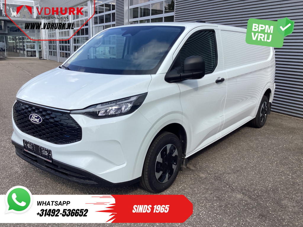 Ford E-Transit Custom Bestelbus L2 Trend 71 kWh 370 km WLTP Garantie t/m 6-2029/ LED/ Snellader/ Carplay/ Camera/ Cruise/ Climate 7