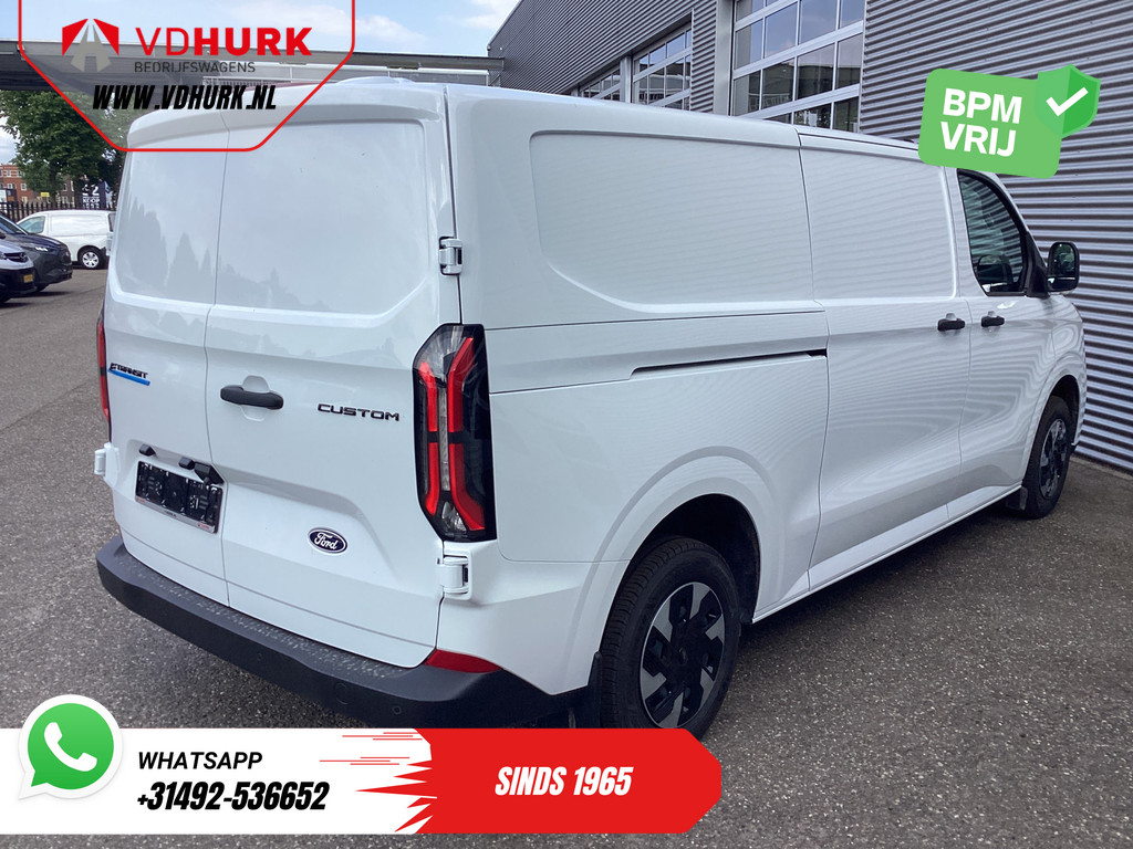 Ford E-Transit Custom Bestelbus L2 Trend 71 kWh 370 km WLTP Garantie t/m 6-2029/ LED/ Snellader/ Carplay/ Camera/ Cruise/ Climate 8