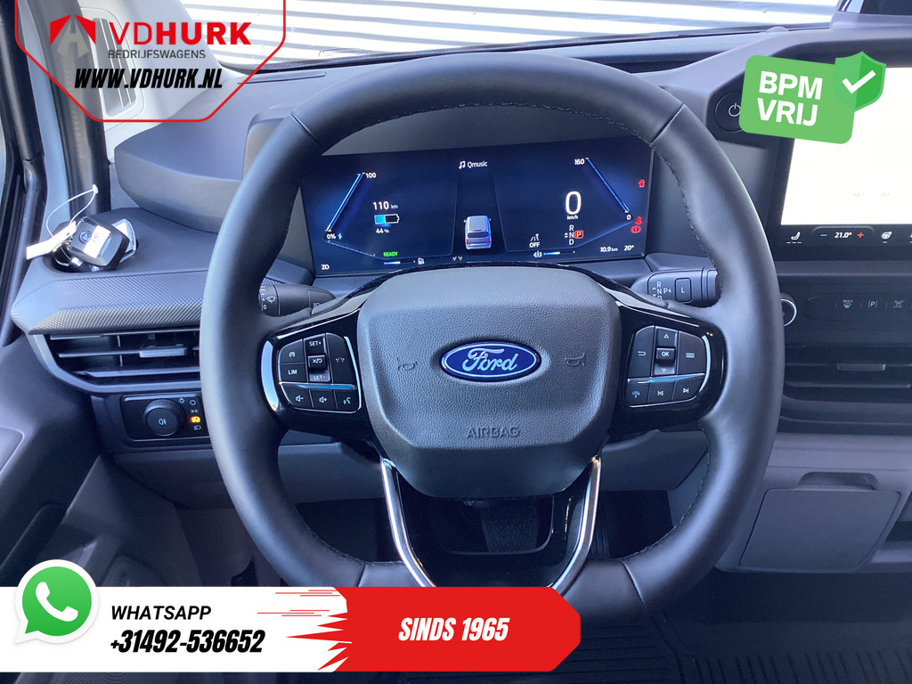 Ford E-Transit Custom Bestelbus L2 Trend 71 kWh 370 Km WLTP Garantie T/m 7-2031/ LED/ Standkachel/ Stoelverw./ Carplay/ Climate/ Camera/ PDC/ LMV/ Cruise 12