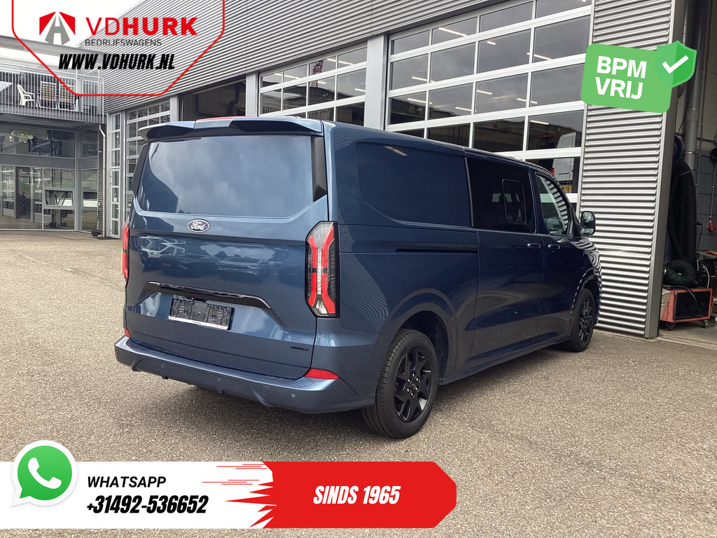 Ford Transit Custom Bestelbus 2.0 TDCI 170 pk Aut. L2 Sport DC Dubbel Cabine AWD/ 4x4/ 2x Schuifdeur/ Adapt.Cruise/ Elek.Trek/ Elek.Stoel/ LED/ Carplay/ Navi/ 4