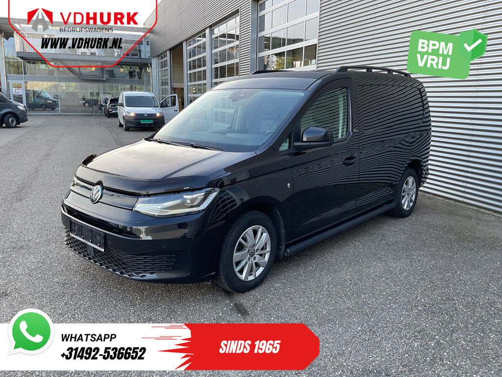 Volkswagen Caddy Cargo Maxi Bestelbus 2.0 TDI 125 pk DSG Aut. Black Edition LED/ Adapt.Cruise/ Leder/ Standkachel/ Carplay/ Stoelverw./ Virtual Cockpit/ Navi/ Airco/  7