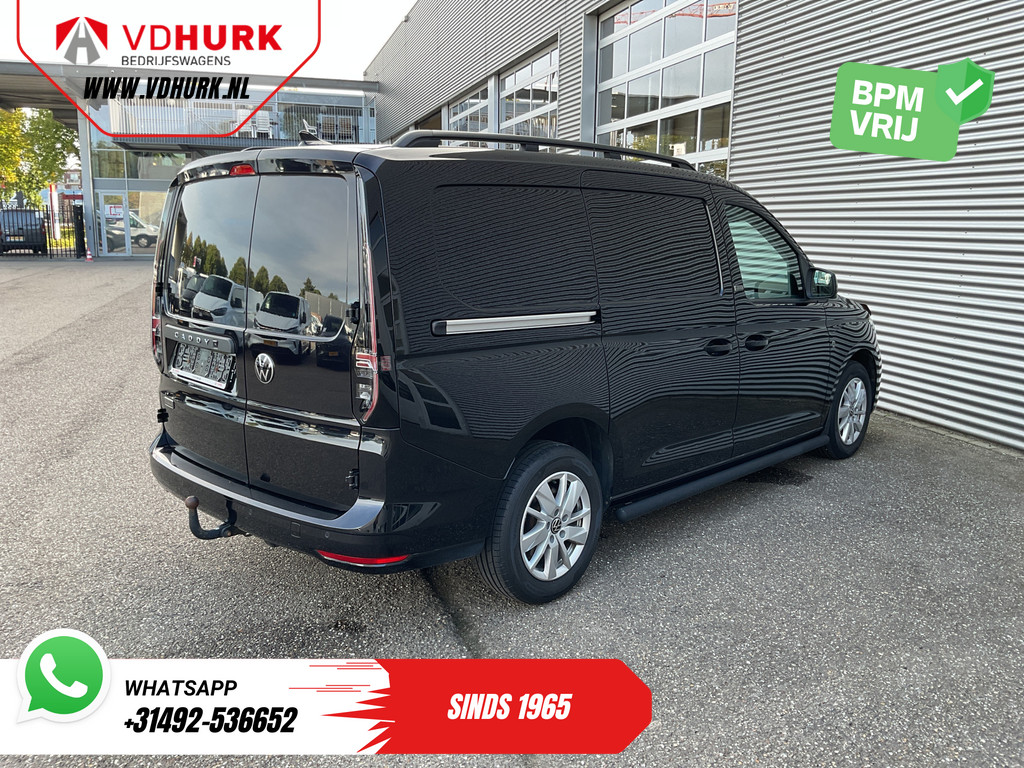 Volkswagen Caddy Cargo Maxi Bestelbus 2.0 TDI 125 pk DSG Aut. Black Edition LED/ Adapt.Cruise/ Leder/ Standkachel/ Carplay/ Stoelverw./ Virtual Cockpit/ Navi/ Airco/  8