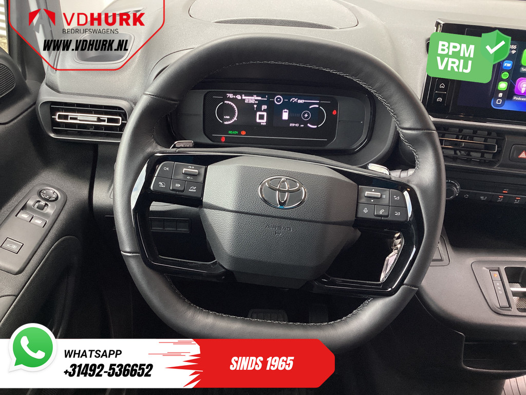 Toyota e-Proace City Bestelbus 50 kWh 320 km WLTP L2 3Pers./ LED/ Standkachel/ Stoelverw./ Stuurverw./ Carplay/ Camera/ PDC/ Cruise/ Airco 13